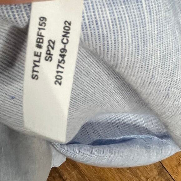 J. Crew Womens Smocked Midi Dress Large Baby Blue Linen Cotton Blend Summer - Picture 12 of 12